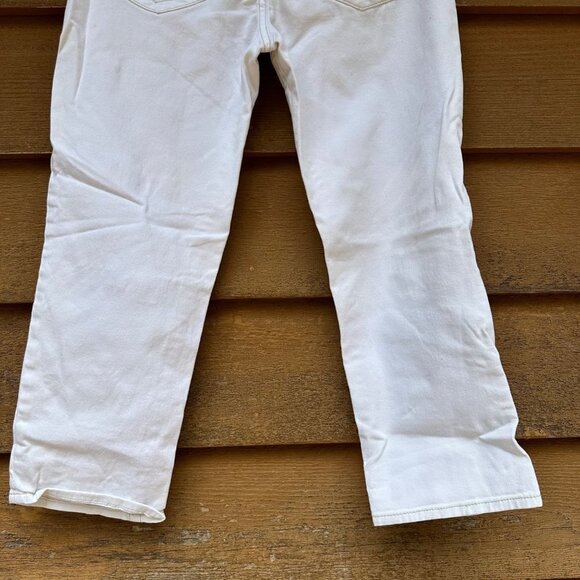 Vintage Jordache White Heavy Stitch Embroidered Y2K Straight Crop Capri Ankle Je - Picture 9 of 12